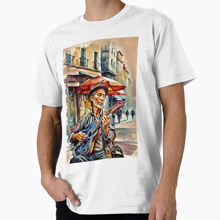 Street guitar performer by django727 T-Shirts, Hoodie, Sweatshirt | BlankRebels.com (Image 1)