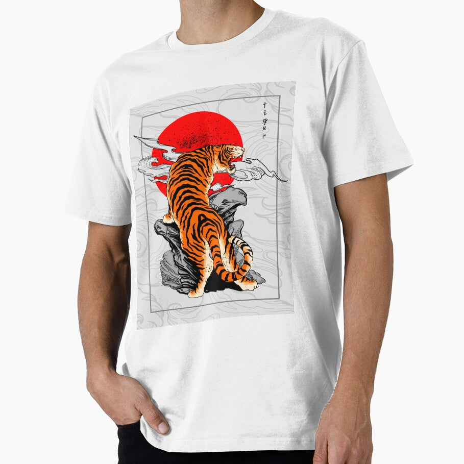 Tiger Japan Style Tattoo Background by Peekonet T-Shirts, Hoodie, Sweatshirt | BlankRebels.com (Image 1)