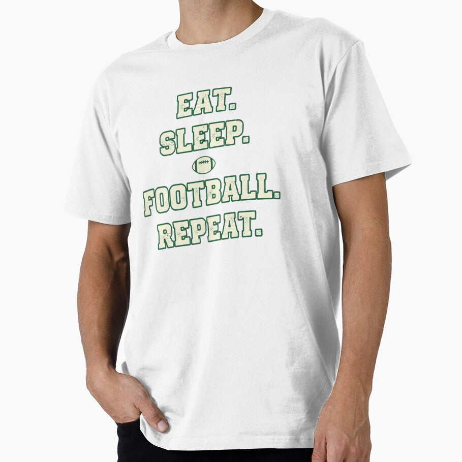 Eat Sleep Football Repeat – Vintage Football Lifestyle by DIRTYSKETCHH T-Shirts, Hoodie, Sweatshirt (Image 1)