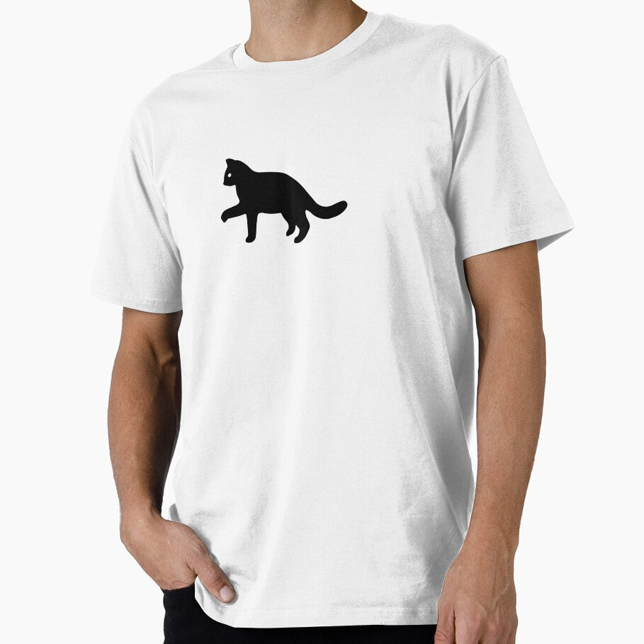 Minimal Black Cat Aesthetic T-Shirt & Hoodie | Black Cat Minimalist Design by GG_Fashion