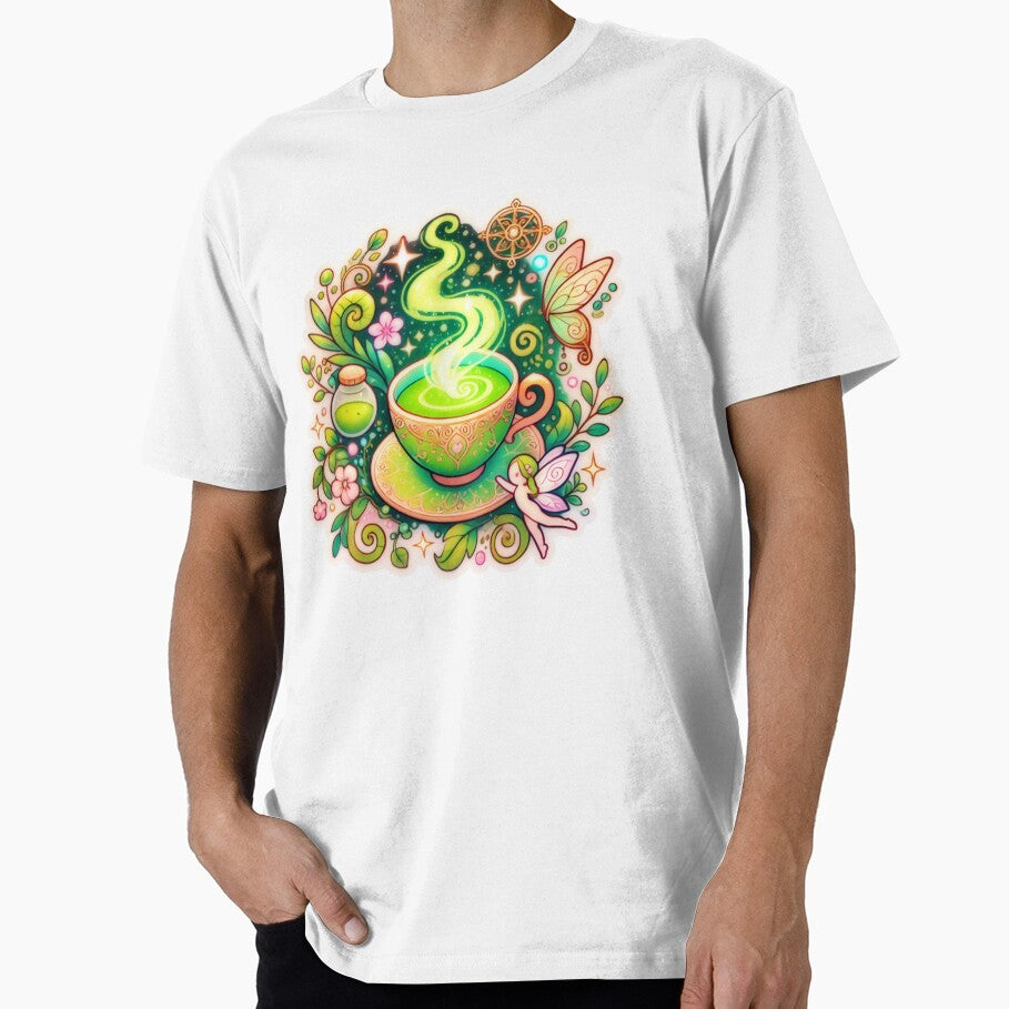 MATCHA LOVER GREEN TEA BOBA FAIRY WHIMSICAL FOREST NATURE STICKER by Arts4U T-Shirts, Hoodie, Sweatshirt (Image 1)