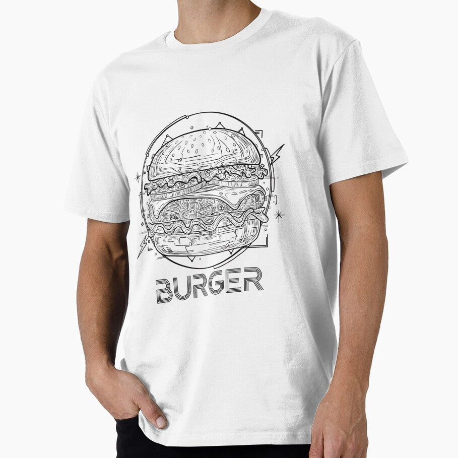 Cyber Tech Burger Line Art by Byond29 T-Shirts, Hoodie, Sweatshirt | BlankRebels.com (Image 1)