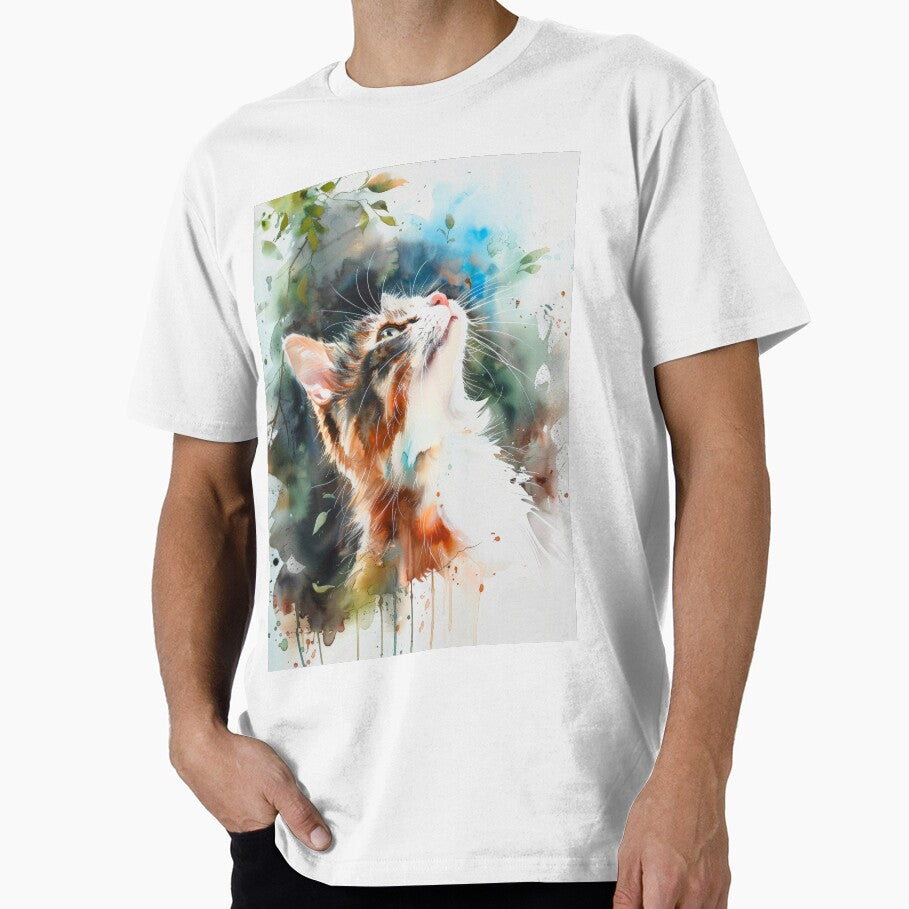 Cat Looks Up Painting by EricDesignStore T-Shirts, Hoodie, Sweatshirt | BlankRebels.com (Image 1)