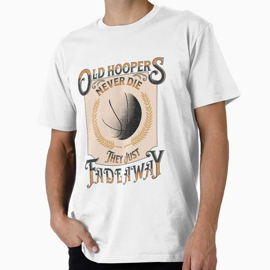 OLD HOOPERS NEVER DIE funny vintage craft beer label inspired active basketball t-shirt by LongVibes Hoodie,... (Image 1)