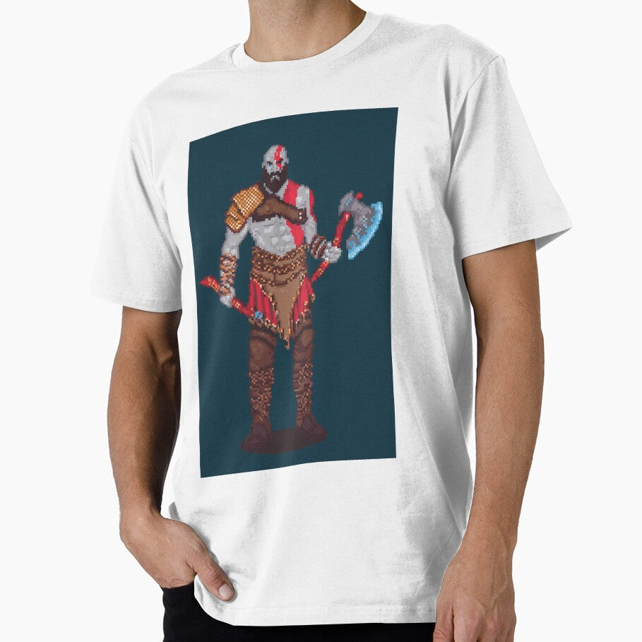 God of War Pixel Art – Retro Spartan Action Tribute by Pixel8Prints