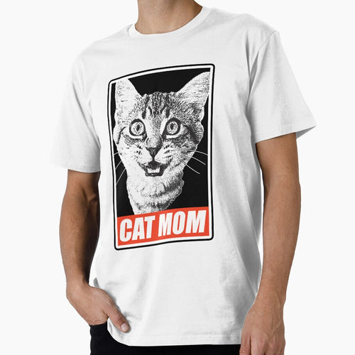 "Cat Mom - Funny Retro Obey Style Cat Design" by EBBSW T-Shirts, Hoodie, Sweatshirt | BlankRebels.com (Image 1)
