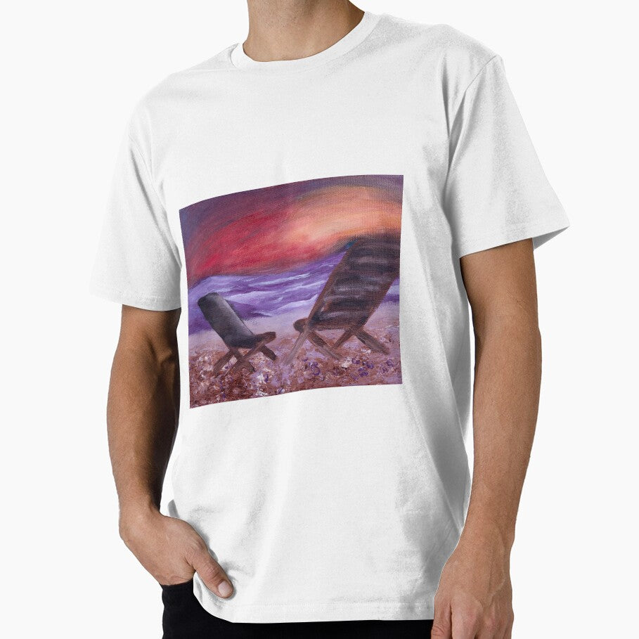 Sunset Beachside Chairs by GinnyH T-Shirts, Hoodie, Sweatshirt | BlankRebels.com (Image 1)
