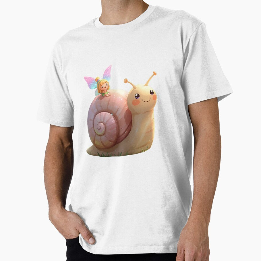 Little elf rides on a snail through the fairytale forest by SimonsDesignArt T-Shirts, Hoodie, Sweatshirt (Image 1)