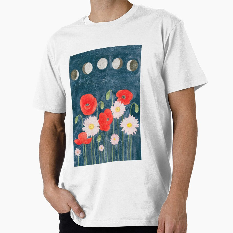 Moon and Wildflowers by ElenaHareMoon T-Shirts, Hoodie, Sweatshirt | BlankRebels.com (Image 1)