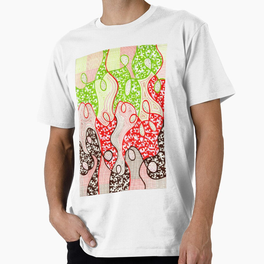 Brown Red Green Abstract Doodle by Courtney Wartner T-Shirts, Hoodie, Sweatshirt | BlankRebels.com (Image 1)