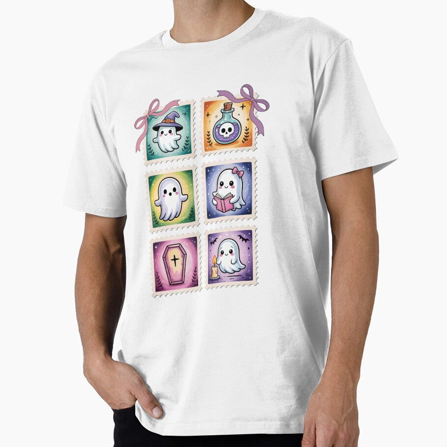 Pastel Ghost Stamp Grid Halloween by VogueWow T-Shirts, Hoodie, Sweatshirt | BlankRebels.com (Image 1)