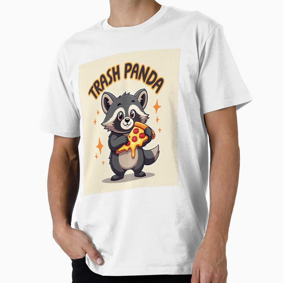 Trash Panda Pizza Lover - Cute Kawaii Raccoon Illustration by jaksa429 T-Shirts, Hoodie, Sweatshirt (Image 1)