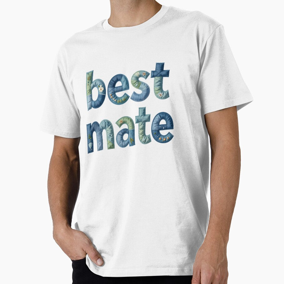 BEST MATE - IN GREEN & BLUE FAUX LETTERING by AlexOBrienArt T-Shirts, Hoodie, Sweatshirt | BlankRebels.com (Image 1)