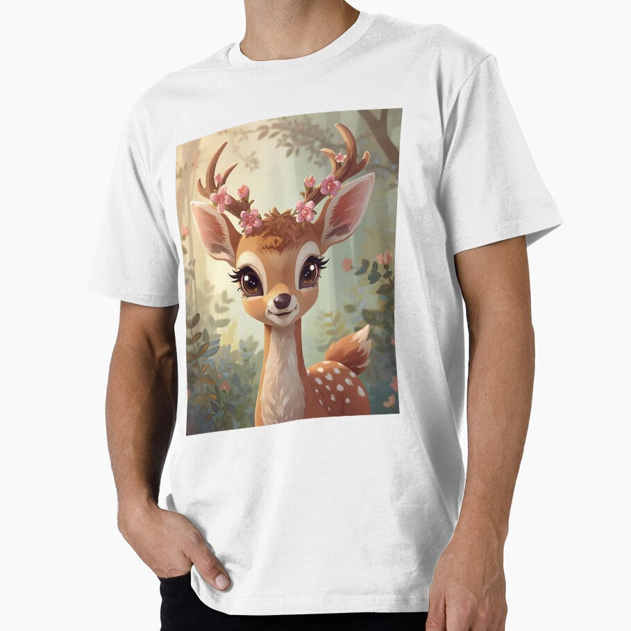 Deer with flower crown by SimonsDesignArt T-Shirts, Hoodie, Sweatshirt | BlankRebels.com (Image 1)