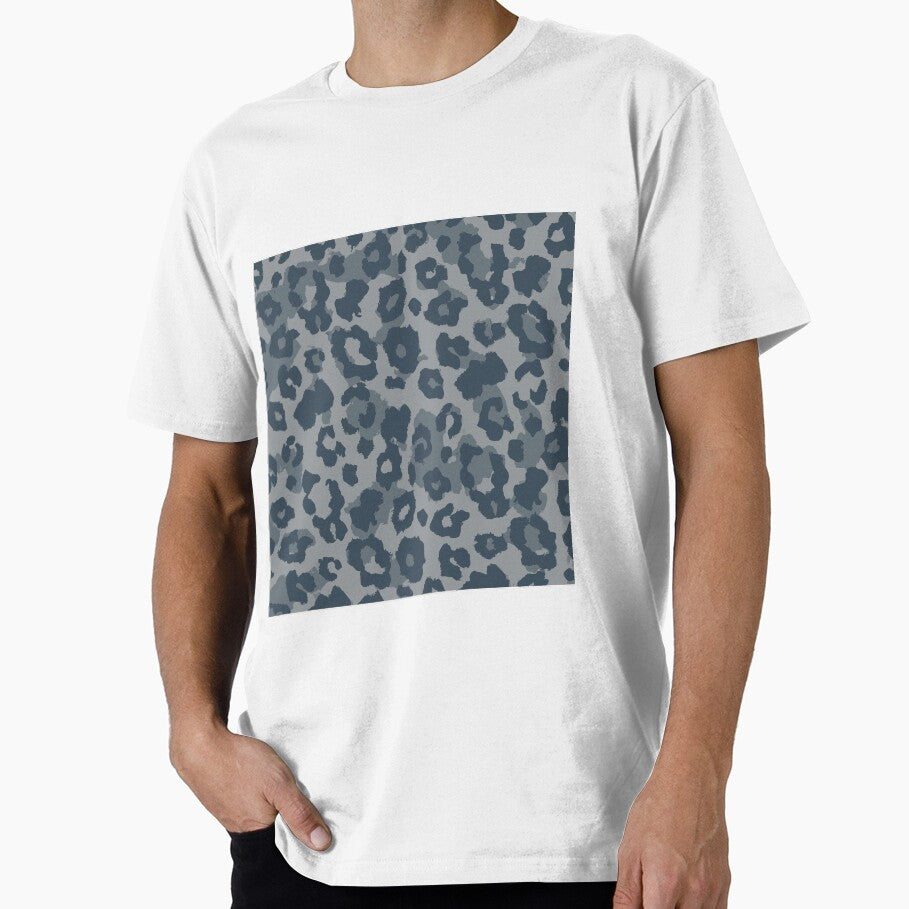 Grunge Leopard Pattern in Charcoal Blue / Grey by SamJanner T-Shirts, Hoodie, Sweatshirt | BlankRebels.com (Image 1)
