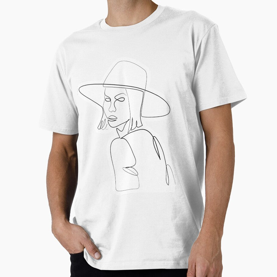 Hat's lady - Minimal line art by InspiRin T-Shirts, Hoodie, Sweatshirt | BlankRebels.com (Image 1)