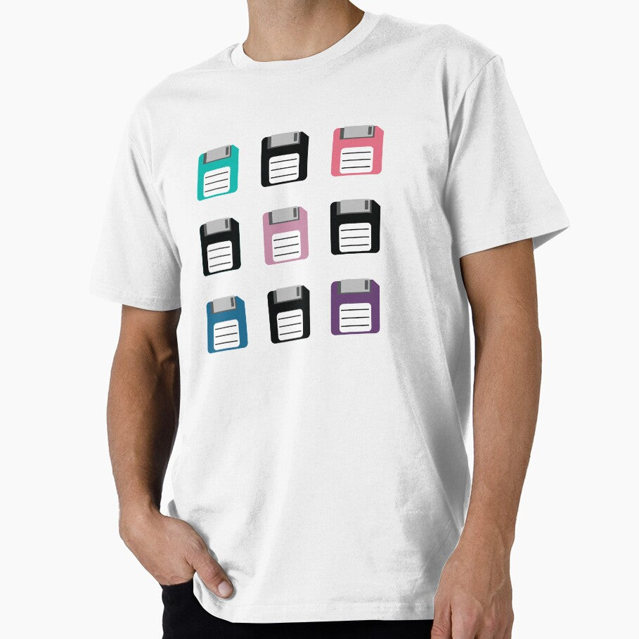 Floppy Disc Obsolete Nostalgia Patterned Print by imeanplease T-Shirts, Hoodie, Sweatshirt | BlankRebels.com (Image 1)