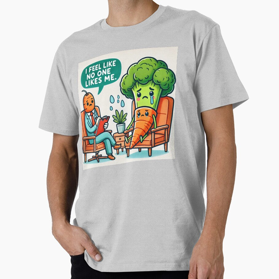 Broccoli and Carrot Therapy Funny Counseling Cartoon by Willyboy16 T-Shirts, Hoodie, Sweatshirt | BlankRebels.com (Image 1)