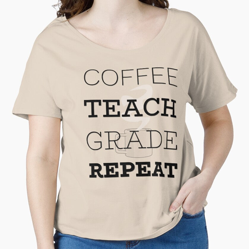 Coffee Teach Grade Repeat by TotalDesign T-Shirts, Hoodie, Sweatshirt | BlankRebels.com (Image 1)