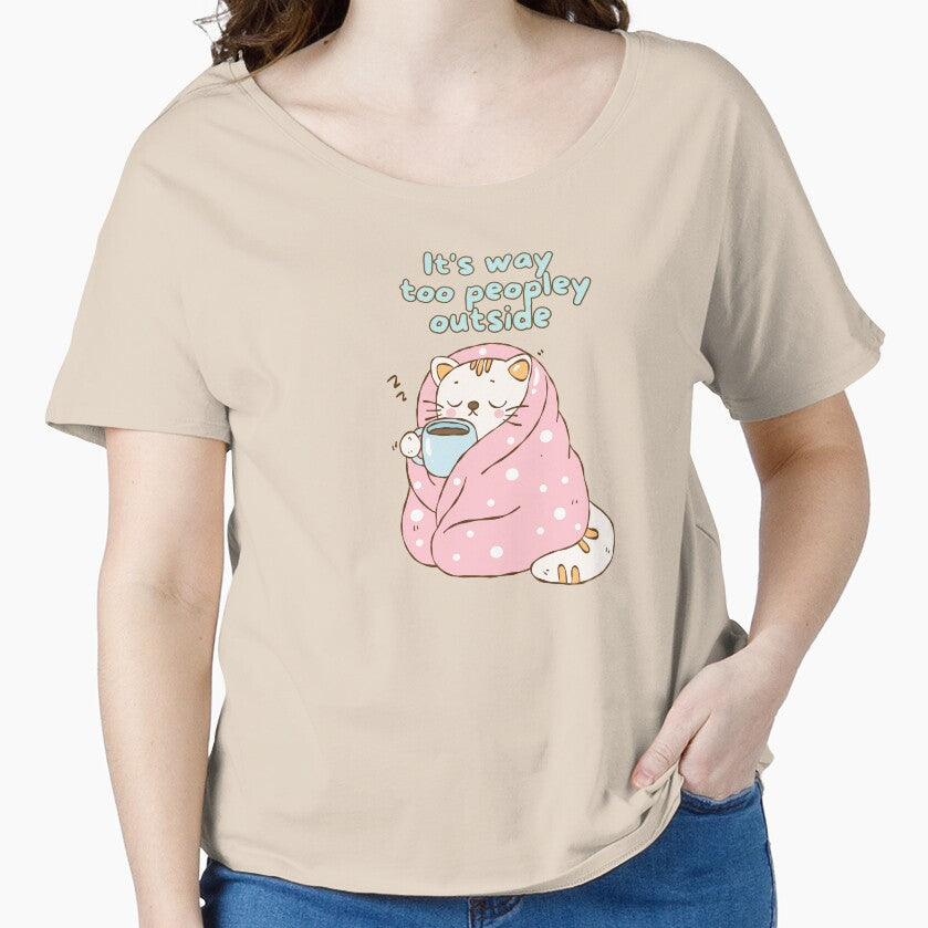 It’s Way Too Peopley Outside – Funny Introvert Social Anxiety Shirt by MoodQuoteShop Hoodie, Sweatshirt (Image 1)