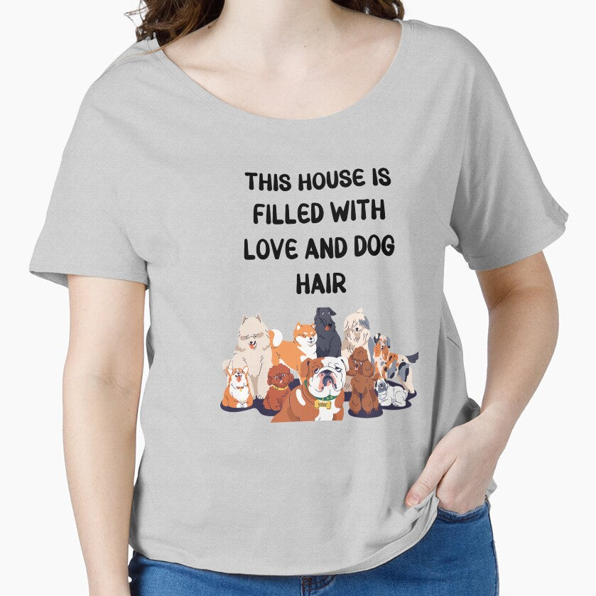 This House is Filled With Love and Dog Hair Sticker/ Funny Dog T-Shirt/ Dog Grooming Decor/ Funny Dog Stickers... (Image 1)