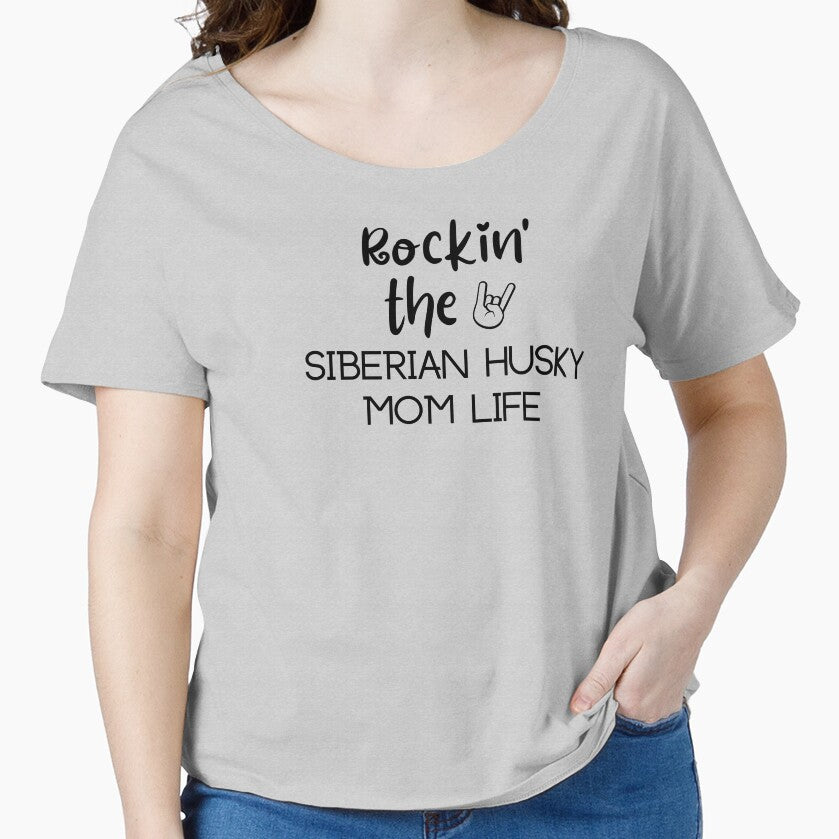 Rockin' The Siberian Husky Mom Life by Mom of Huskies T-Shirts, Hoodie, Sweatshirt | BlankRebels.com (Image 1)