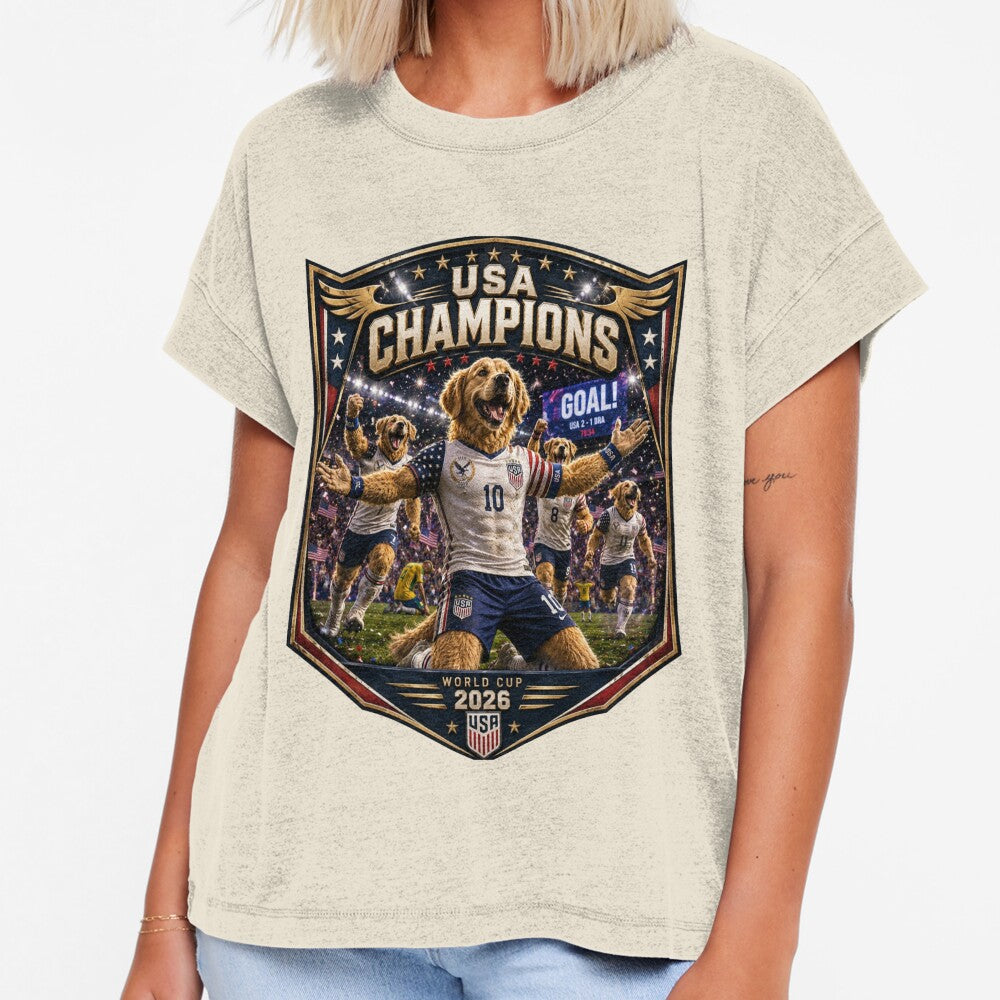USA Champions Golden Dog Soccer Team World Cup 2026 by WhatASunShine