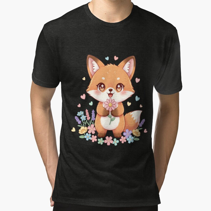 Baby fox with flower by SimonsDesignArt