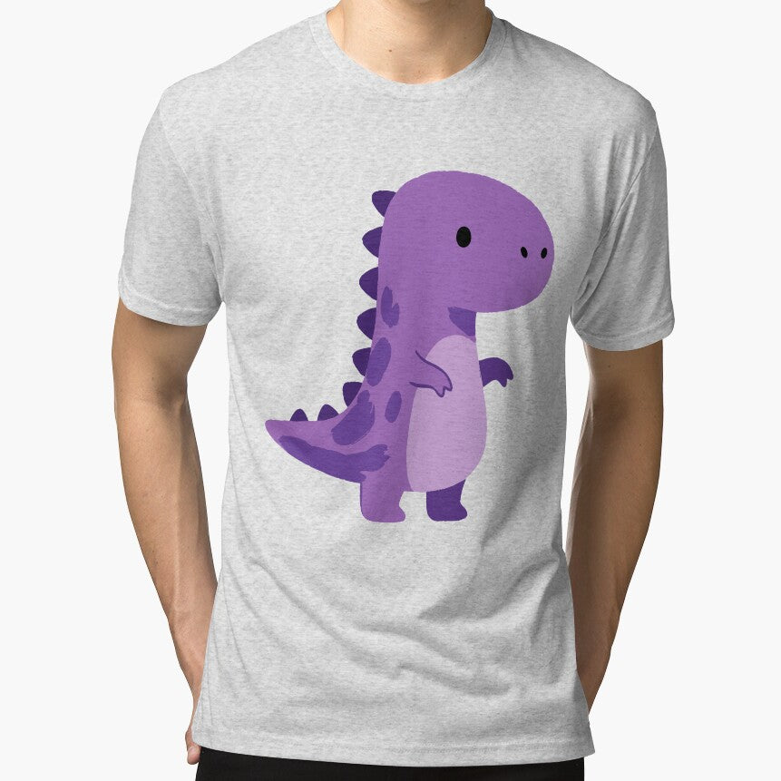 Cute Purple Dinosaur Cartoon Art by IN Tales T-Shirts, Hoodie, Sweatshirt | BlankRebels.com (Image 1)