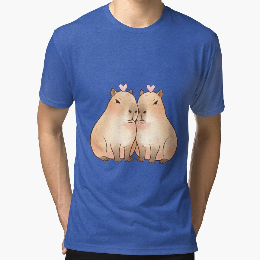 Two Capybaras Sharing Love Hand Drawn T-Shirts, Hoodie, Sweatshirt