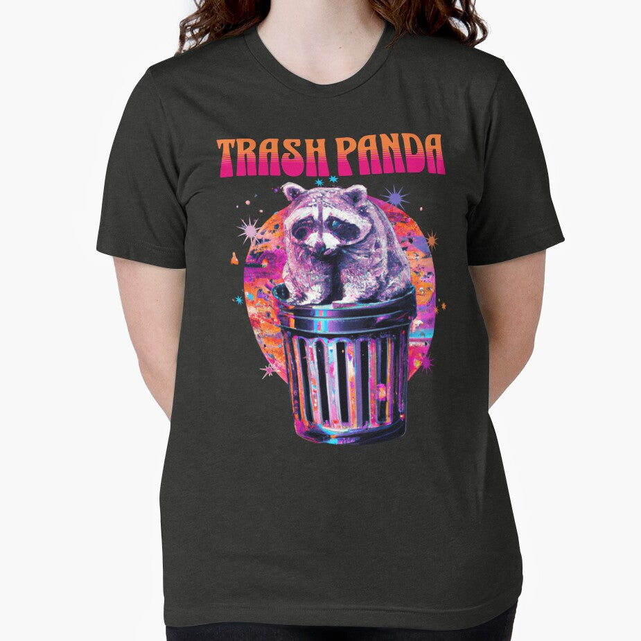 Retro Psychedelic I Love Trash Pandas - Adorable Racoon Spirit Animal Retro Psyche Trash Bandit by zptees... (Image 2)