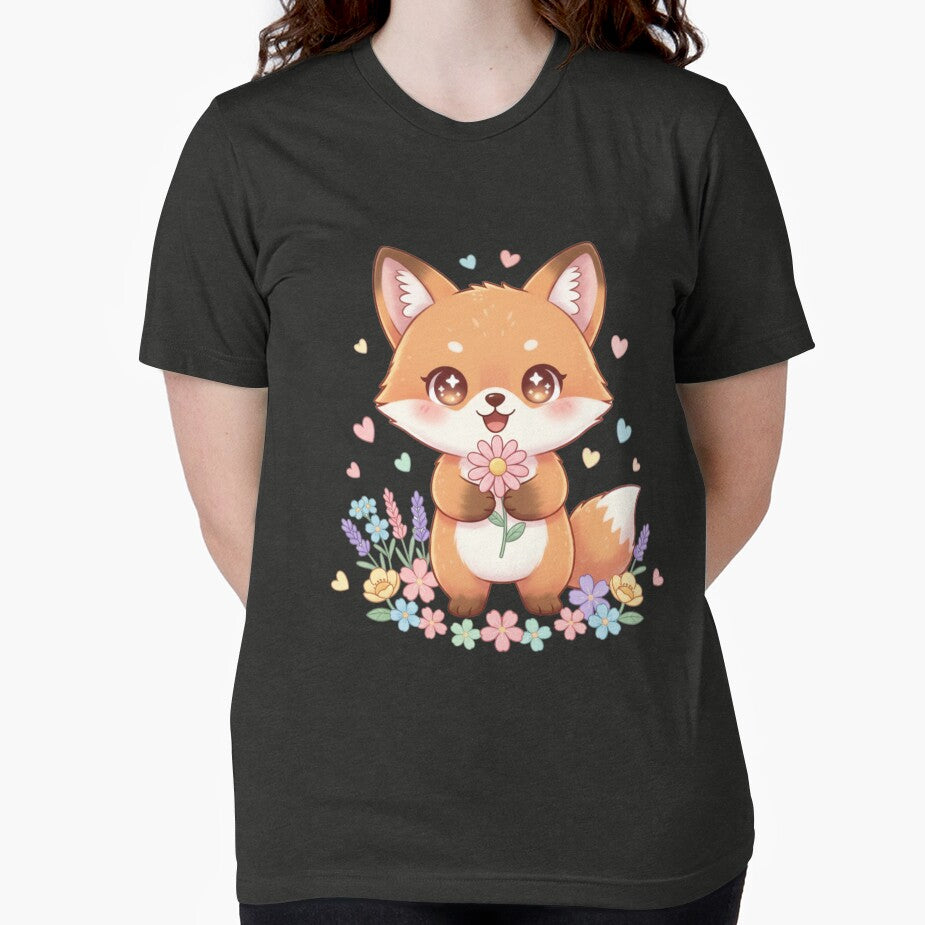 Baby fox with flower by SimonsDesignArt