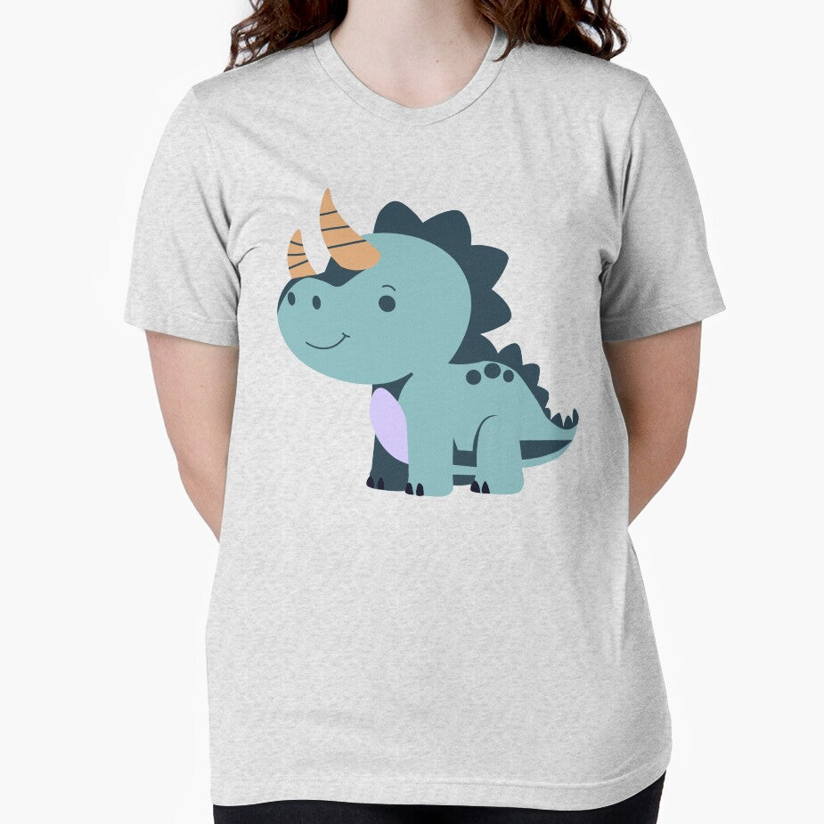 Cute Blue Cartoon Triceratops Dinosaur by IN Tales T-Shirts, Hoodie, Sweatshirt | BlankRebels.com (Image 2)