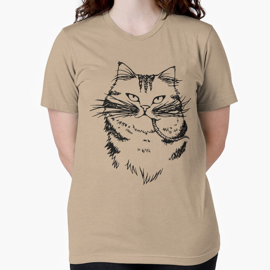 Tabby cat with mouse - Funny design for meowy cat lover - Black line art by Scolliecat T-Shirts, Hoodie, Sweatshirt (Image 2)