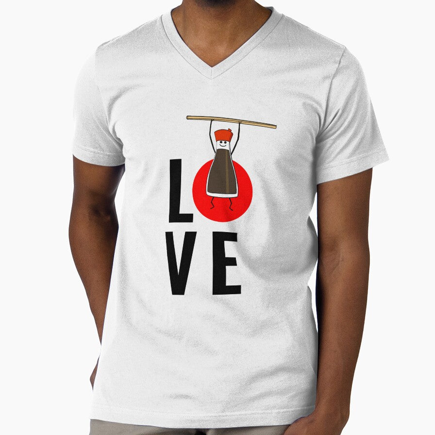 Sushi Sushi - Love Shirt with Soy Bottle - Sushi Lover Gift - Love Tee (Image 1)