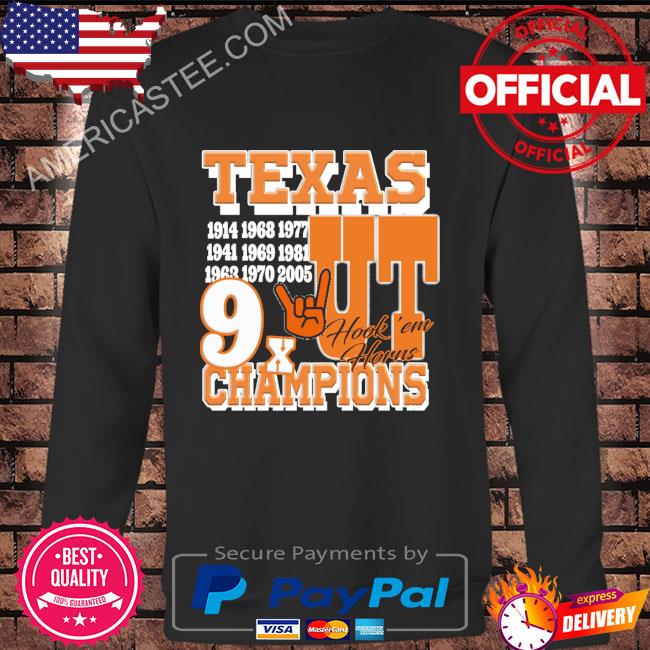 Texas longhorn graphic 9x champions hook ’em horns shirt