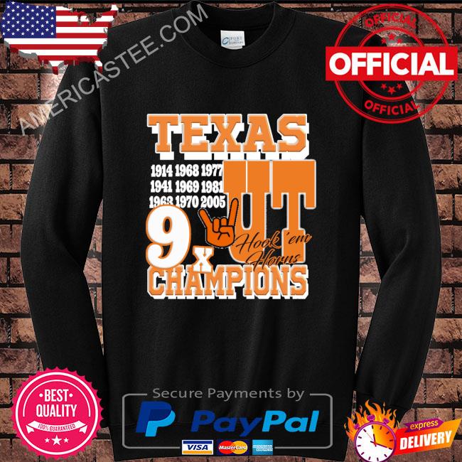 Texas longhorn graphic 9x champions hook ’em horns shirt