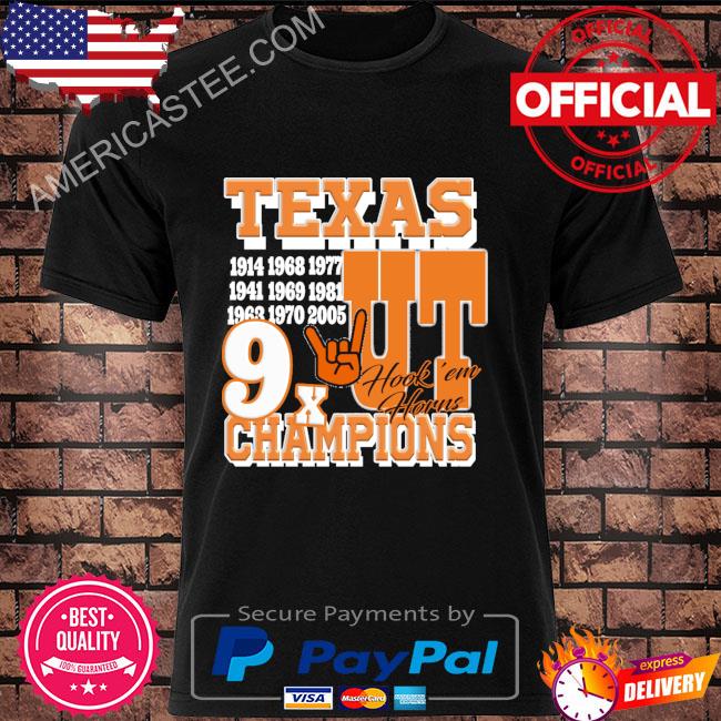 Texas longhorn graphic 9x champions hook ’em horns shirt