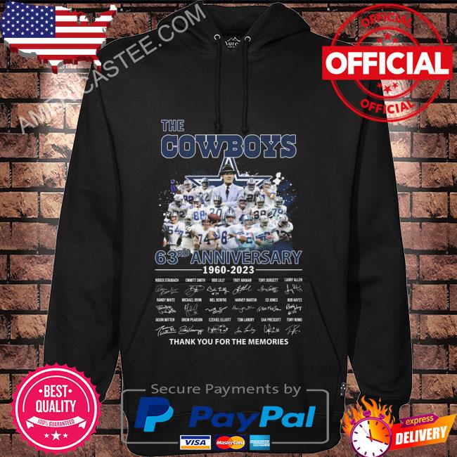 The dallas cowboys 63rd 1960 2023 thank you for the memories signatures dallas cowboys shirt