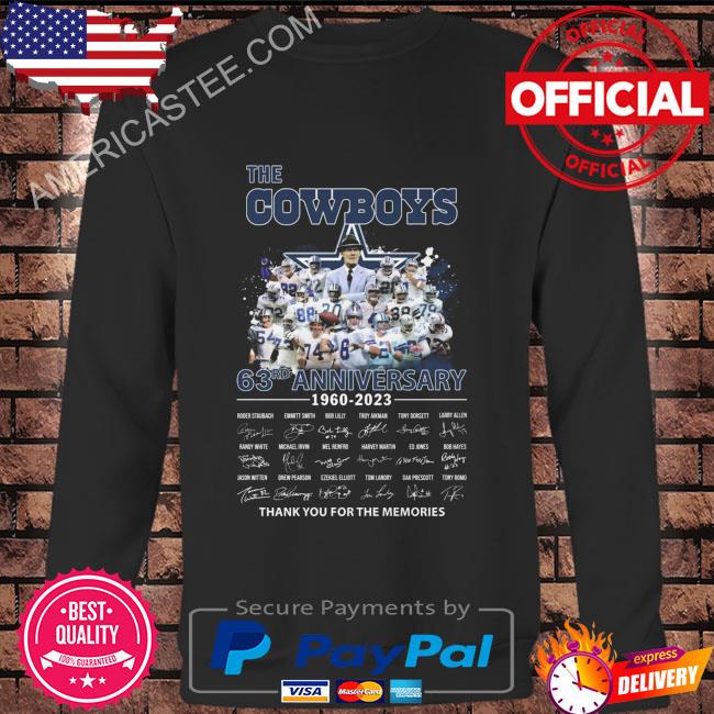The dallas cowboys 63rd 1960 2023 thank you for the memories signatures dallas cowboys shirt