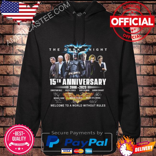 The dark knight 50th anniversary 2008 2023 welcome to a world without rules signatures shirt