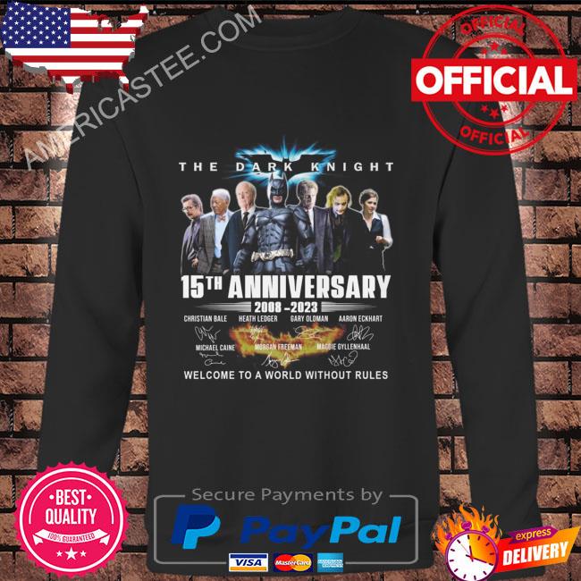 The dark knight 50th anniversary 2008 2023 welcome to a world without rules signatures shirt