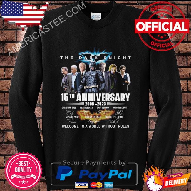 The dark knight 50th anniversary 2008 2023 welcome to a world without rules signatures shirt