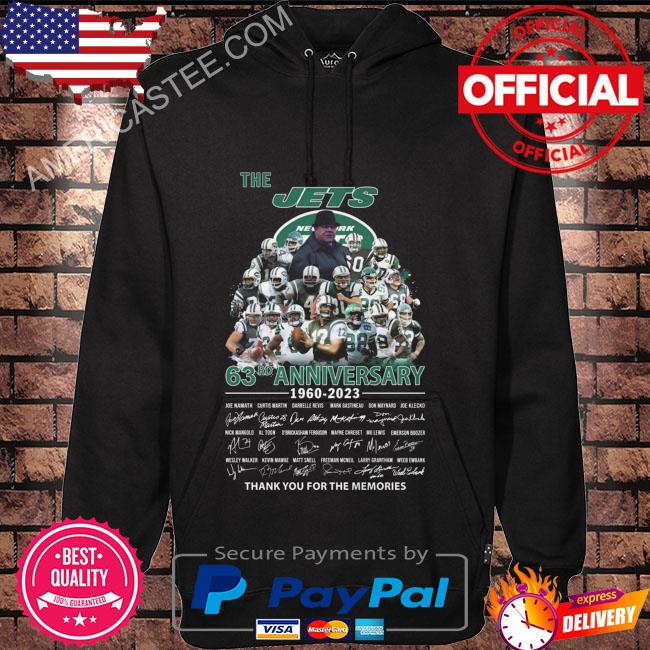 The New York Jets 63rd anniversary 1960 2023 thank you for the memories signatures New York Jets shirt