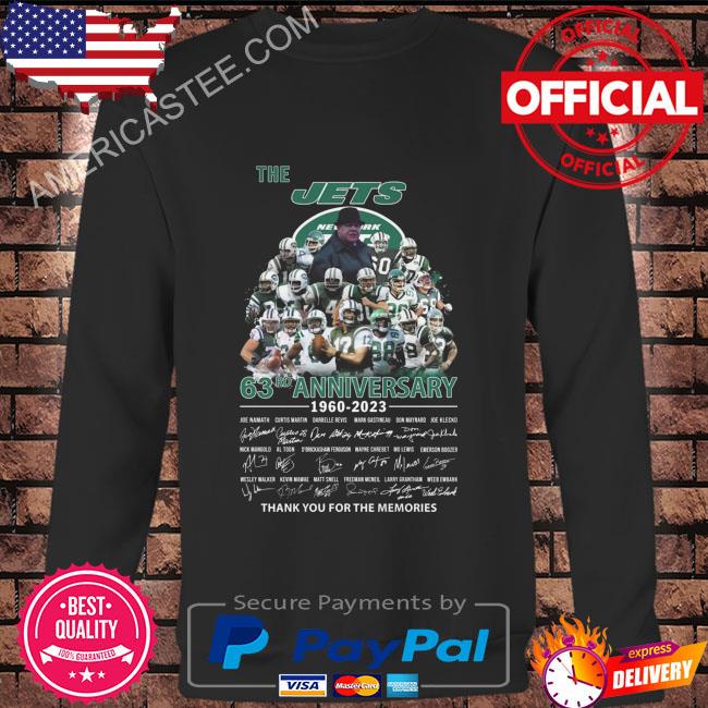 The New York Jets 63rd anniversary 1960 2023 thank you for the memories signatures New York Jets shirt