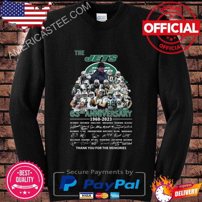 The New York Jets 63rd anniversary 1960 2023 thank you for the memories signatures New York Jets shirt