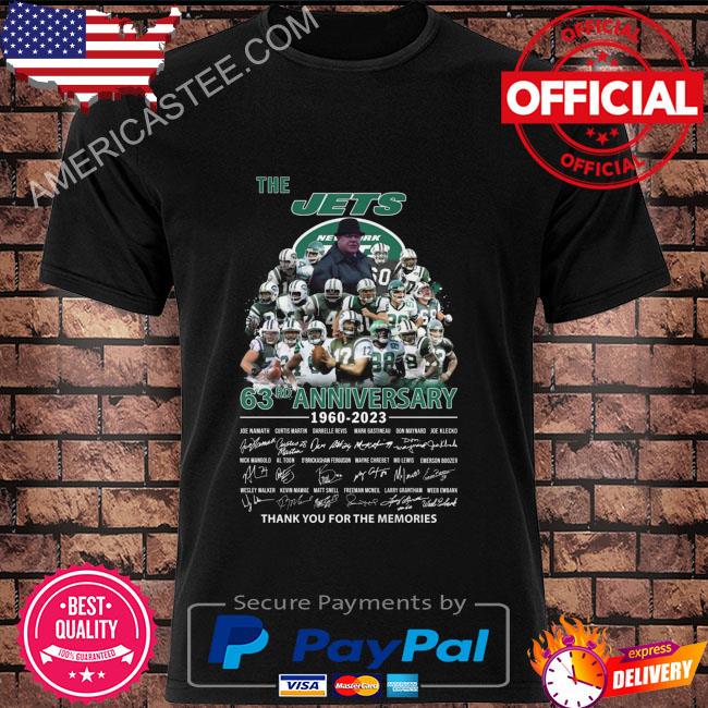The New York Jets 63rd anniversary 1960 2023 thank you for the memories signatures New York Jets shirt