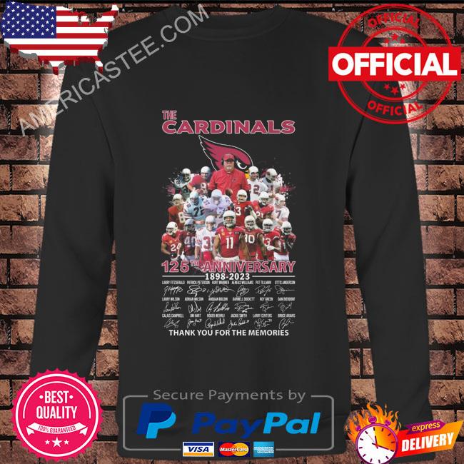 The St. Louis Cardinals 125st anniversary 1898 2023 thank you for the memories signatures St. Louis Cardinals shirt