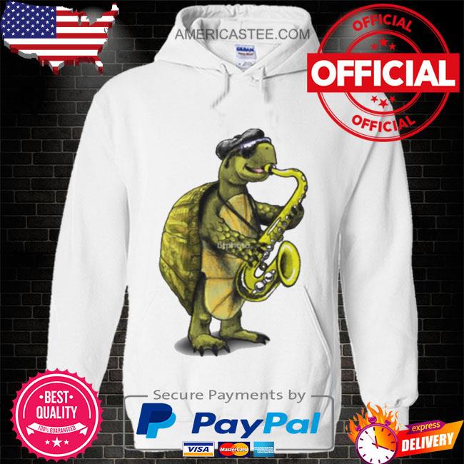 Turtle playing the saxophone shirt
