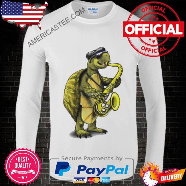 Turtle playing the saxophone shirt